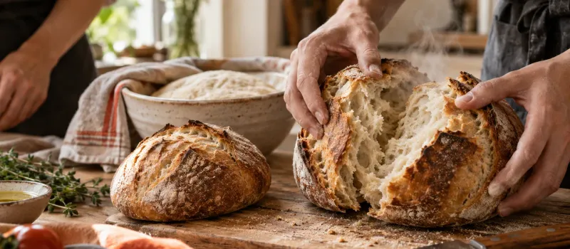 Fresh artisan bread in the sample business story.